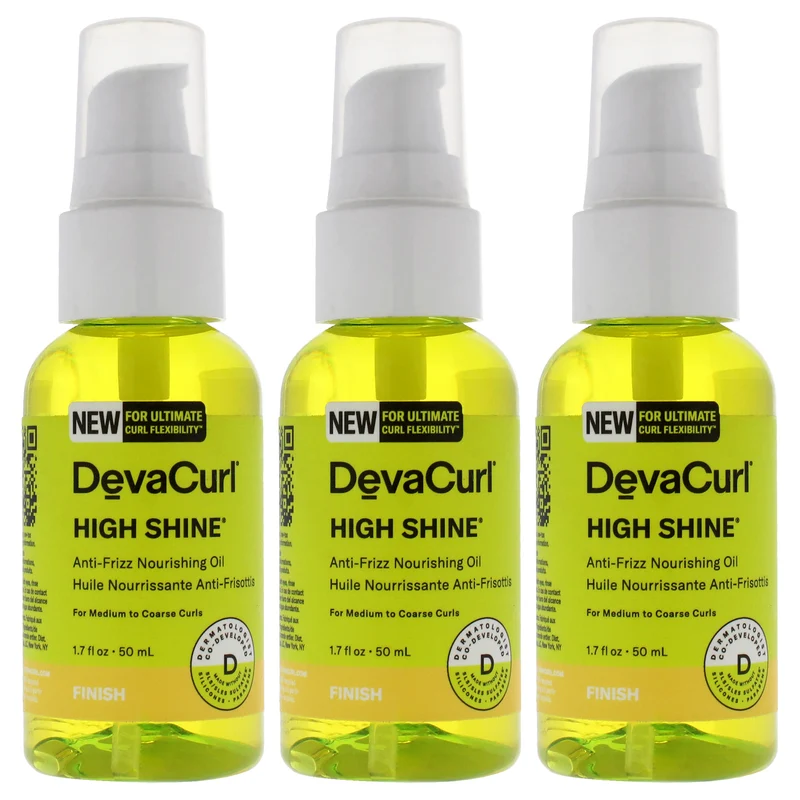 DevaCurl High Shine Nourishing Anti-Frizz Oil-NP by DevaCurl for Unisex - 1.7 oz Oil - Pack of 3 1.7 oz