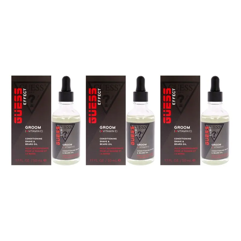 Óleo De Barbear E Barba Guess Effect Boost, Pacote Com 3 Unidades