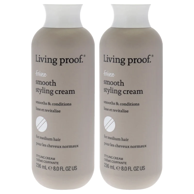 Living Proof No Frizz Smooth Styling Cream by Living Proof for Unisex - 8 oz Cream - Pack of 2 8 oz