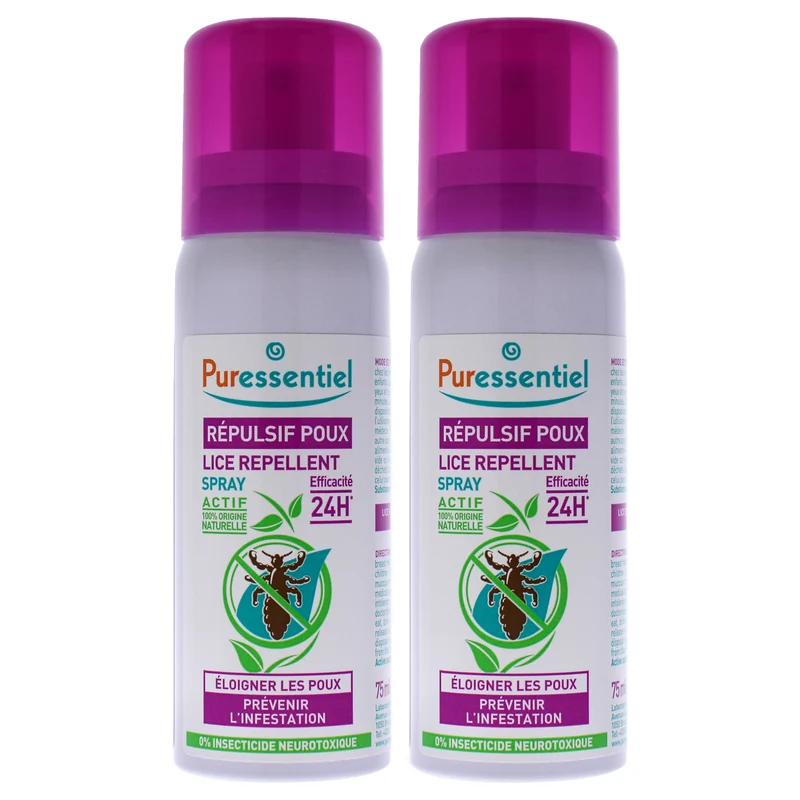 Puressentiel Anti-Lice Repellent Spray by Puressentiel for Unisex - 2.54 oz Lice Treatment - Pack of 2 2.54 oz