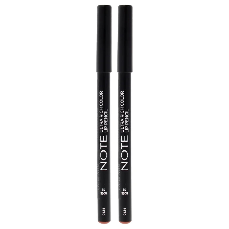 Note Cosmetique Ultra Rich Color Lip Pencil - 02 Rose by Note Cosmetique for Women - 0.04 oz Lip Pencil - Pack of 2 0.04 oz