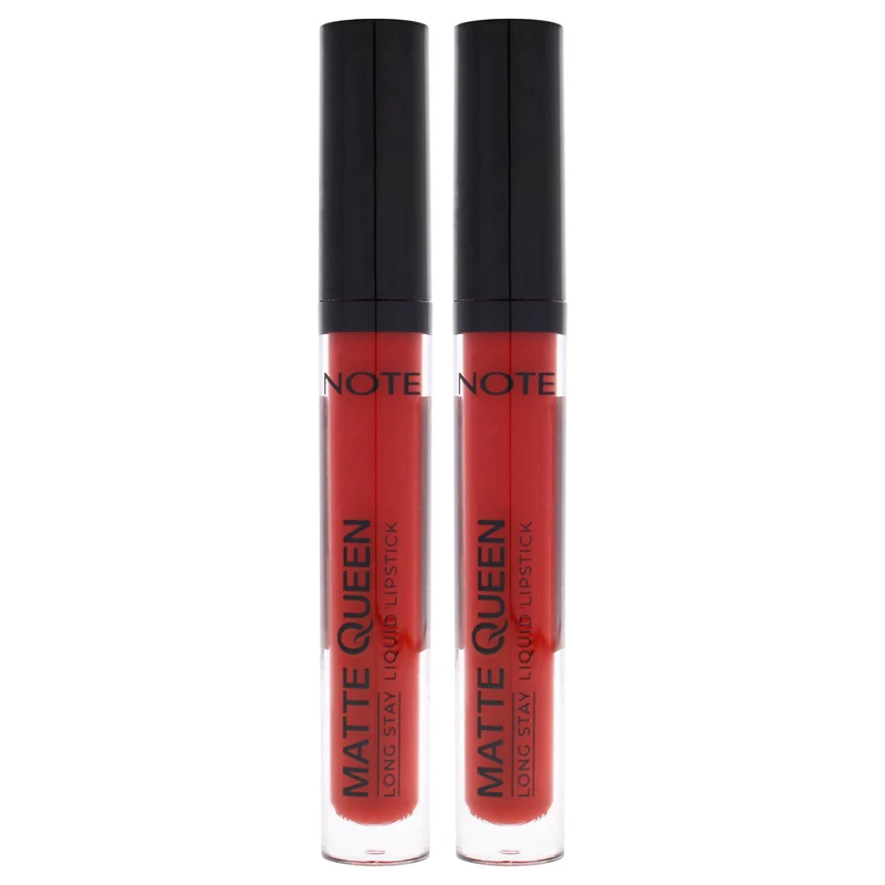 Note Cosmetique Matte Queen Liquid Lipstick - 15 Majestic Red by Note Cosmetique for Women - 0.14 oz Lipstick - Pack of 2 0.14 oz
