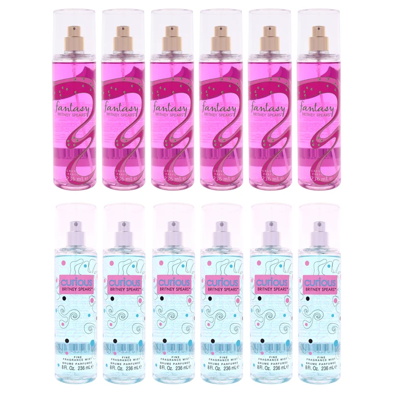 Britney Spears Britney Spears Fragrance Mist Kit by Britney Spears for Women - 12 Pc Kit 6 x 8oz Fantasy Fragrance Mist, 6 x 8oz Curious Fragrance Mist 12 Pc Kit