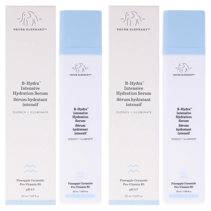 Drunk Elephant B-Hydra Intensive Hydration Serum by Drunk Elephant for Women - 1.69 oz Serum - Pack of 2 1.69 oz