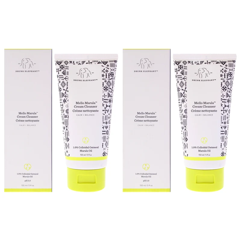 Drunk Elephant Mello Marula Cream Cleanser by Drunk Elephant for Unisex - 5 oz Cleanser - Pack of 2 5 oz
