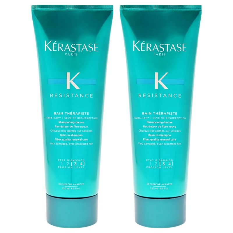 Kerastase Resistance Bain Therapiste Shampoo by Kerastase for Unisex - 8.5 oz Shampoo - Pack of 2 8.5 oz