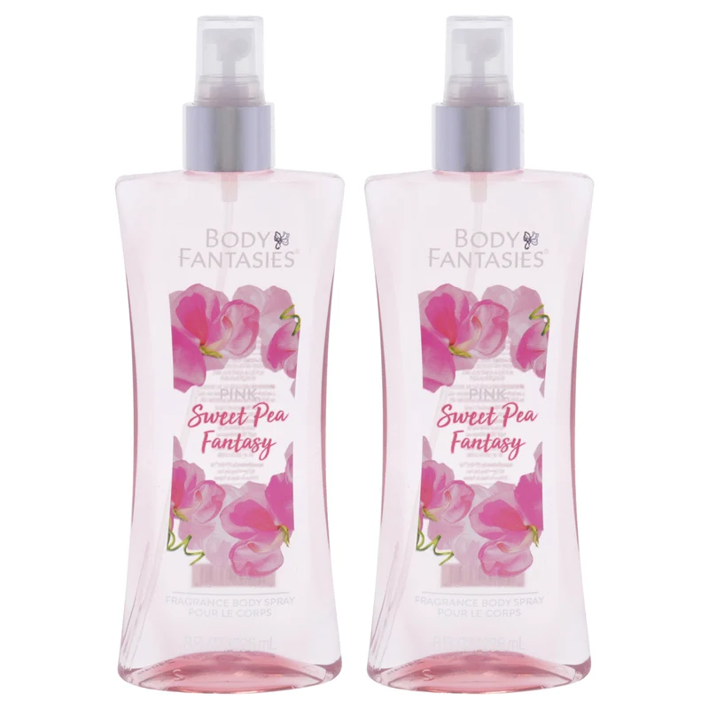 Body Fantasies Pink Sweet Pea Fantasy by Body Fantasies for Women - 8 oz Body Spray - Pack of 2 8 oz