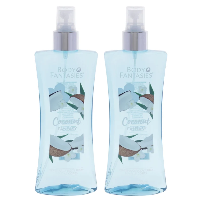 Body Fantasies Coconut Fantasy by Body Fantasies for Women - 8 oz Body Spray - Pack of 2 8 oz