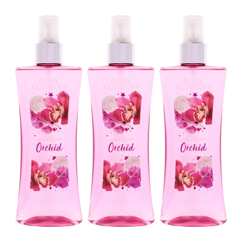 Body Fantasies Midnight Orchid by Body Fantasies for Women - 8 oz Body Spray - Pack of 3 8 oz