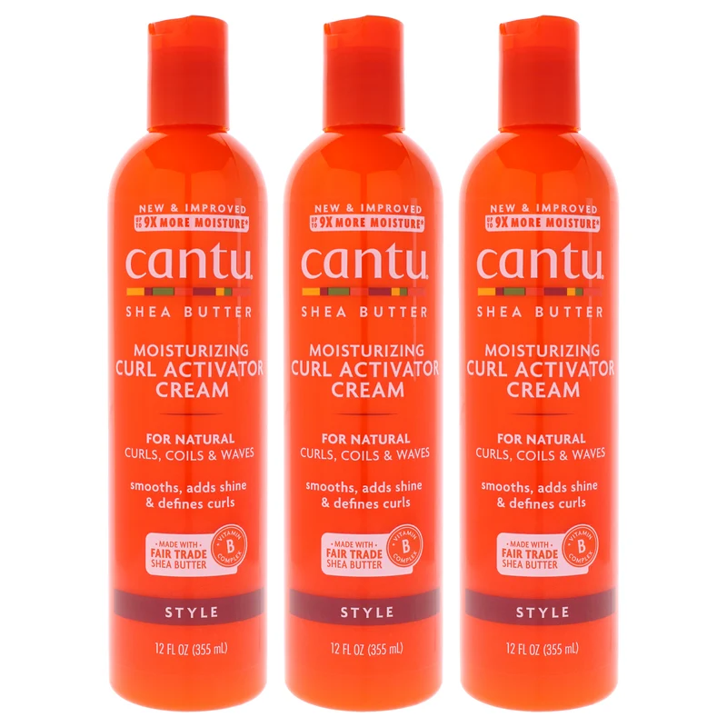 Cantu Shea Butter Moisturizing Curl Activator Cream by Cantu for Unisex - 12 oz Cream - Pack of 3 12 oz