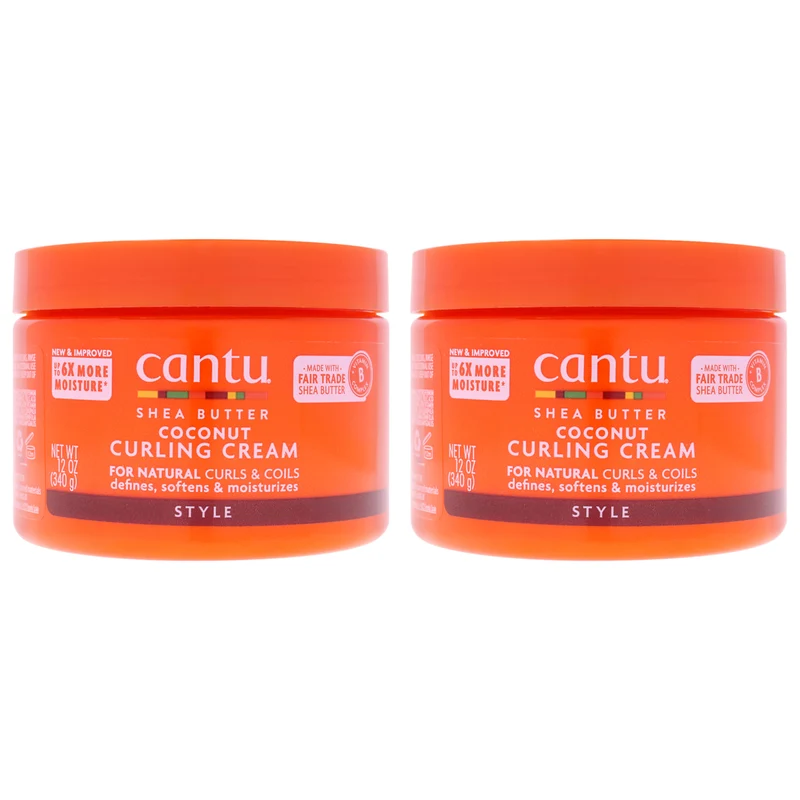 Cantu Shea Butter Coconut Curling Cream by Cantu for Unisex - 12 oz Cream - Pack of 2 12 oz