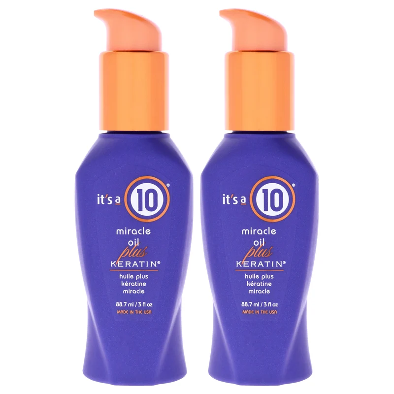 It's A 10 Miracle Oil Plus Keratin by Its A 10 for Unisex - 3 oz Oil - Pack of 2 3 oz