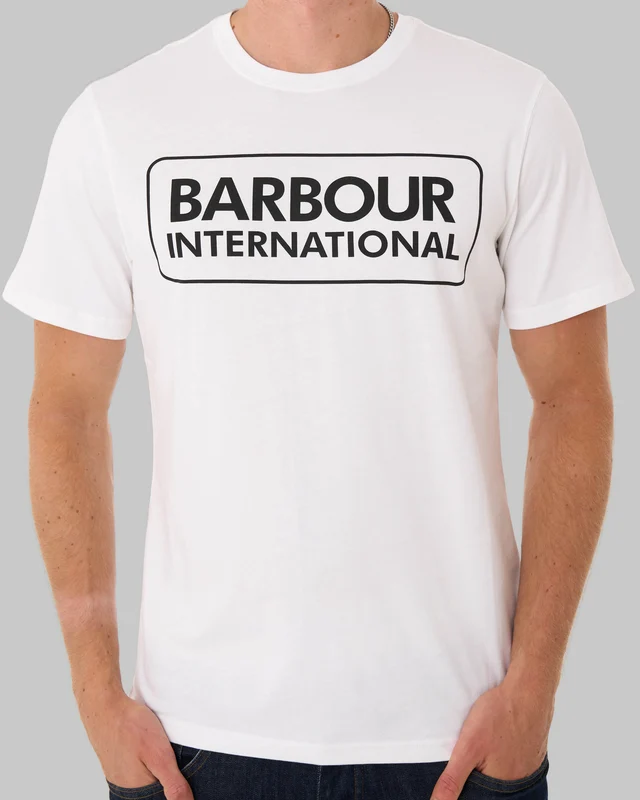 Barbour International Block Logo T Shirt White S