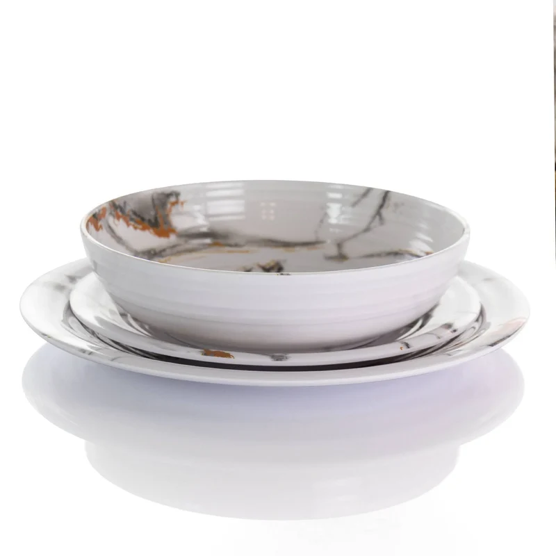 Dinnerware Set - Fine Sculpture 12-Piece - White Open Box