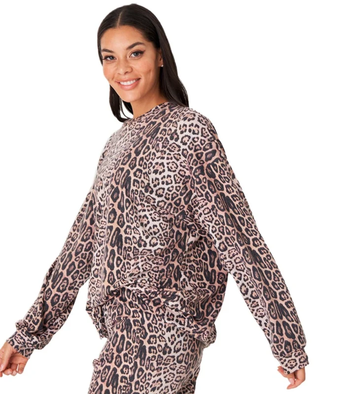 Onzie Boyfriend Sweatshirt Leopard / OS