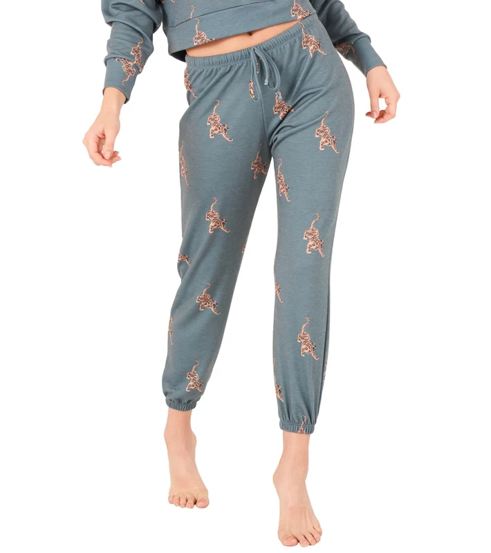 Onzie Fleece Sweatpants Pale Cacti Tiger / ML