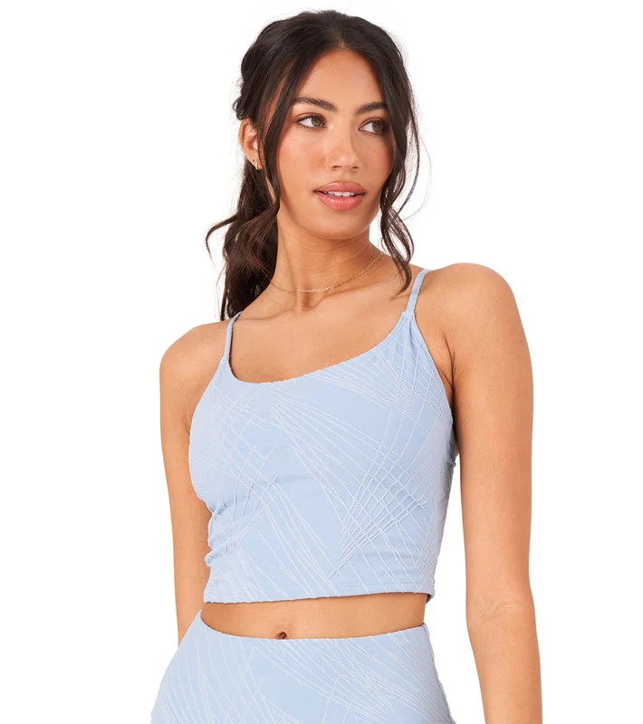 Onzie Belle Cami Yoga Crop Blue Fog Selenite / ML