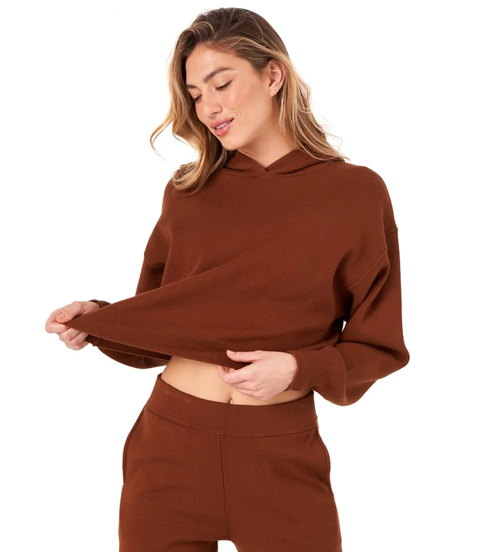Onzie Crop After Yoga Hoodie Brown / ML