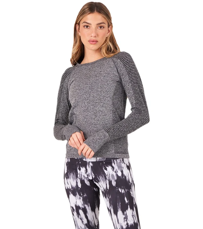 Onzie Seamless Long Sleeve Top Light Gray / SM