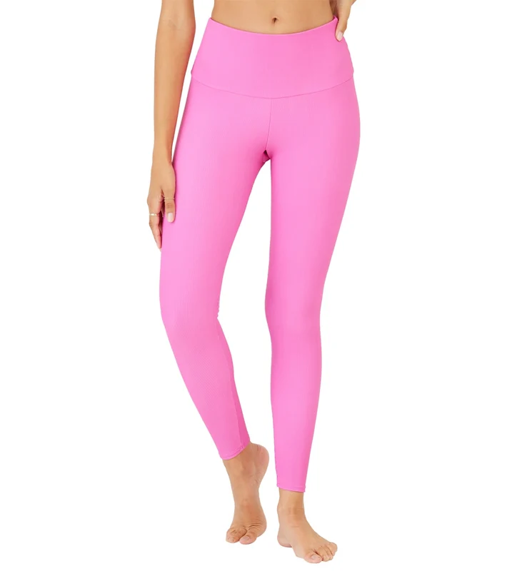 Onzie Ribbed 7/8 Yoga Leggings Ibis Rose Rib / SM