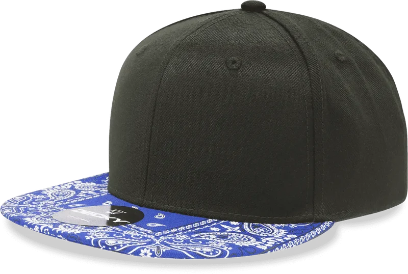 Decky 1093 Bandanna Snapback Cap - Black Royal Black Blue-Royal / One Size Fits Most