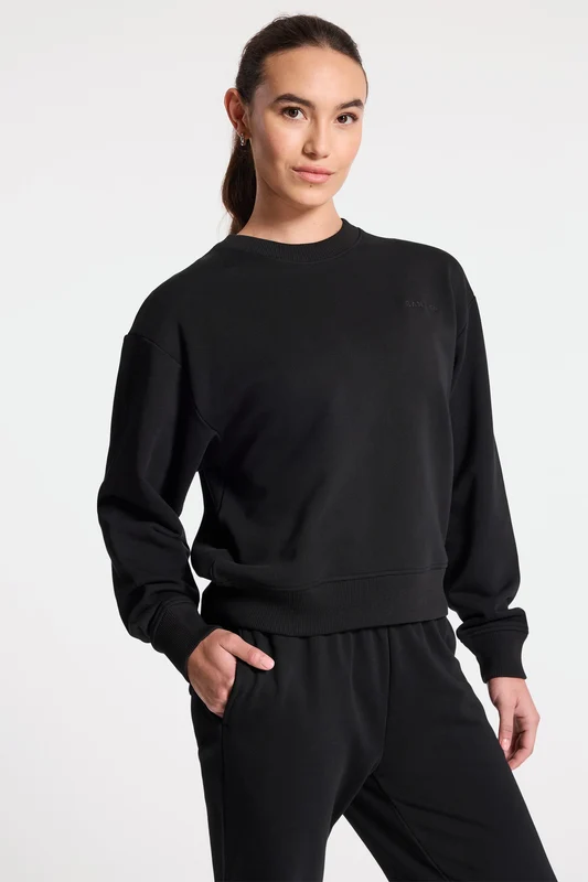 Classic Logo Terry Crewneck Sweatshirt - Black Black / XL