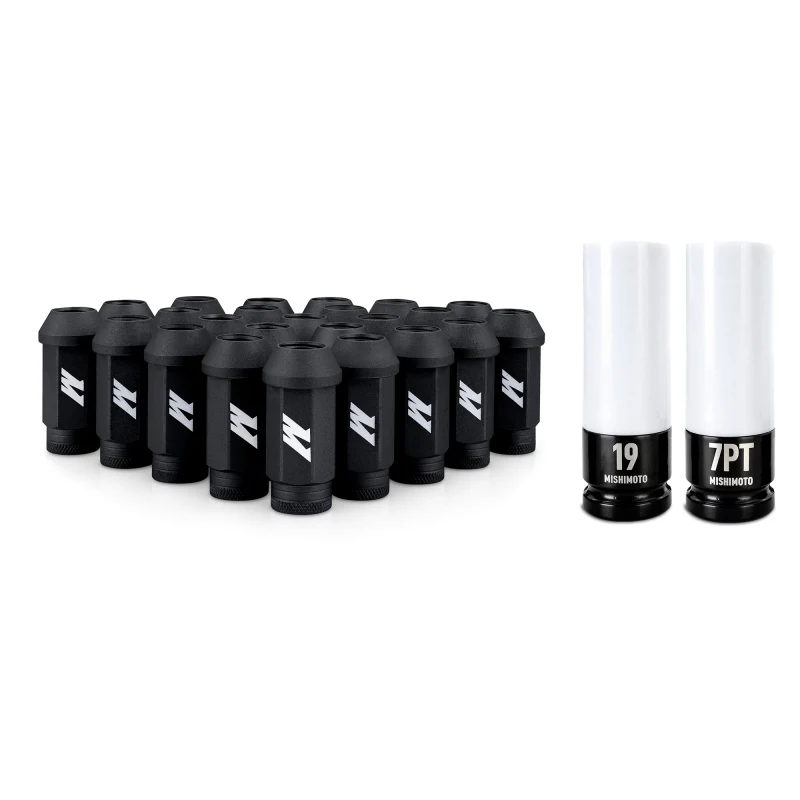 Mishimoto Steel Locking Lug Nuts M14x1.5 24pc Set Black