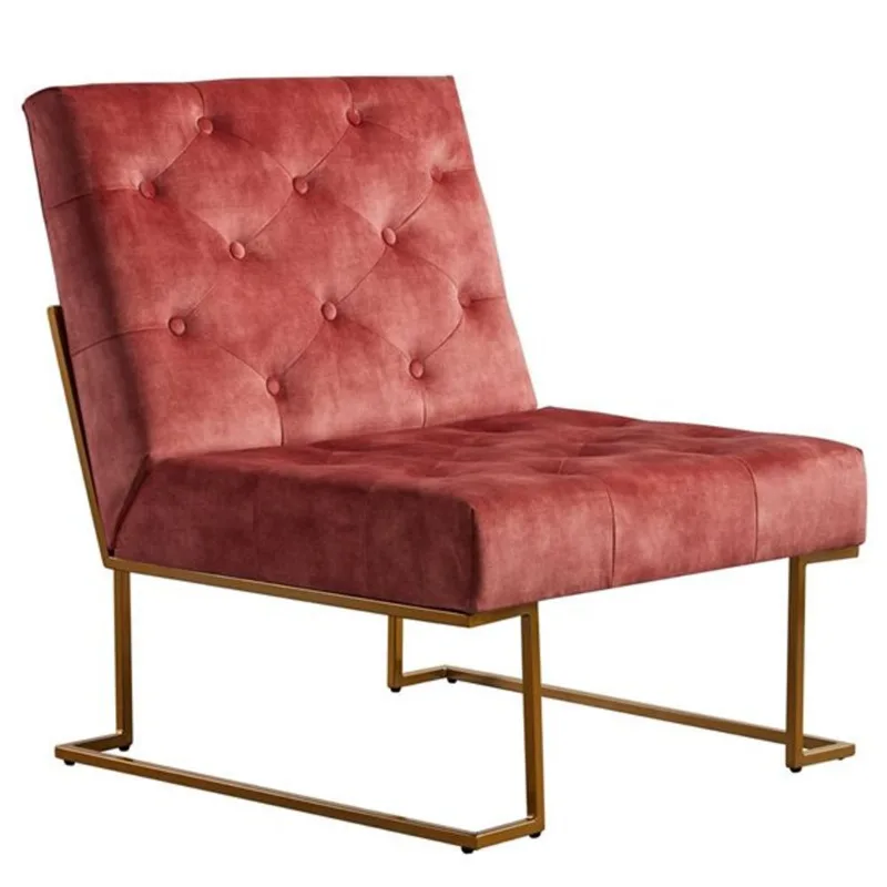 Sirio Modern 32-in Velvet Accent Chair - Pink/Gold