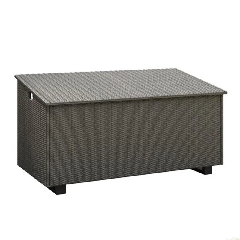 Sirio Cameron 65.8 L x 35-in H Dark Grey Resin Wicker Outdoor Storage Box
