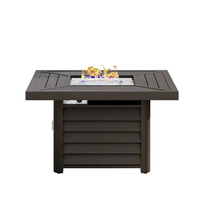 Sirio Abruzzo 50,000-BTU 42-in Brown Aluminum Square Fire Pit Table