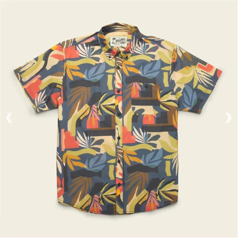 Howler Brothers Men's Mansfield Short Sleeve Shirt LAZY GATORS: ADOBE / MED