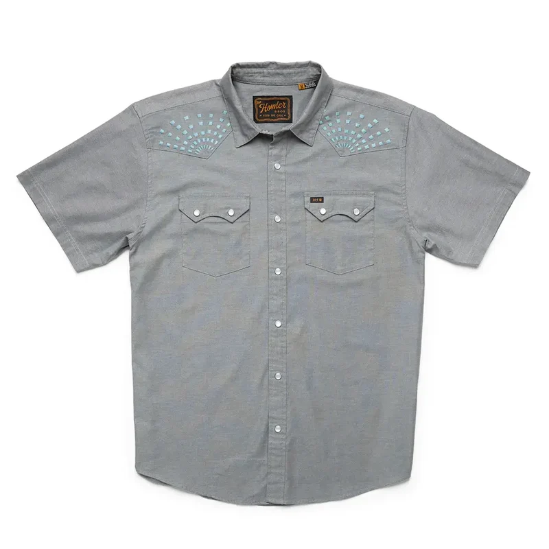 Howler Brothers Men's Crosscut Deluxe Snapshirt BEAMS: BLUE SPRUCE / XLRG