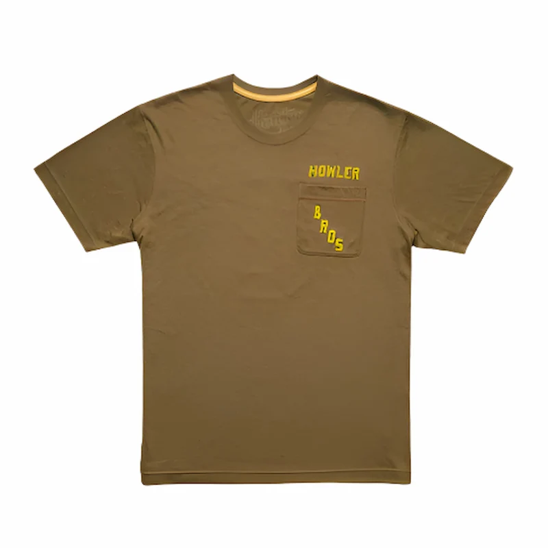Holwer Brothers Men's Pocket T-Shirt Short Sleeve PRICKLY PEAR: IVY GREEN / SM