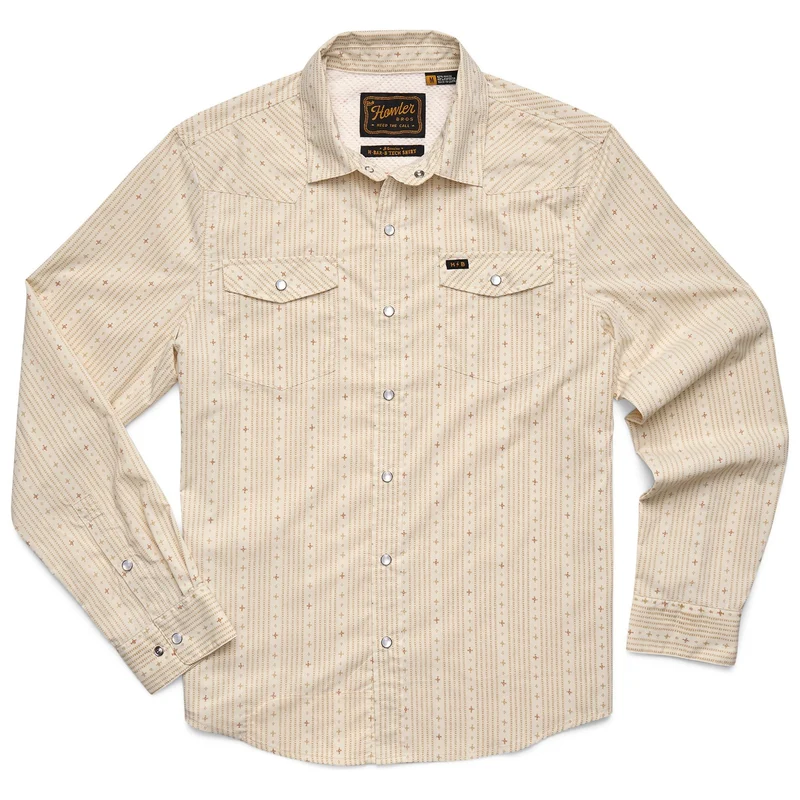 Howler Brothers H Bar B Tech Longsleeve Sale Supernova Stripe : Leche / XXL