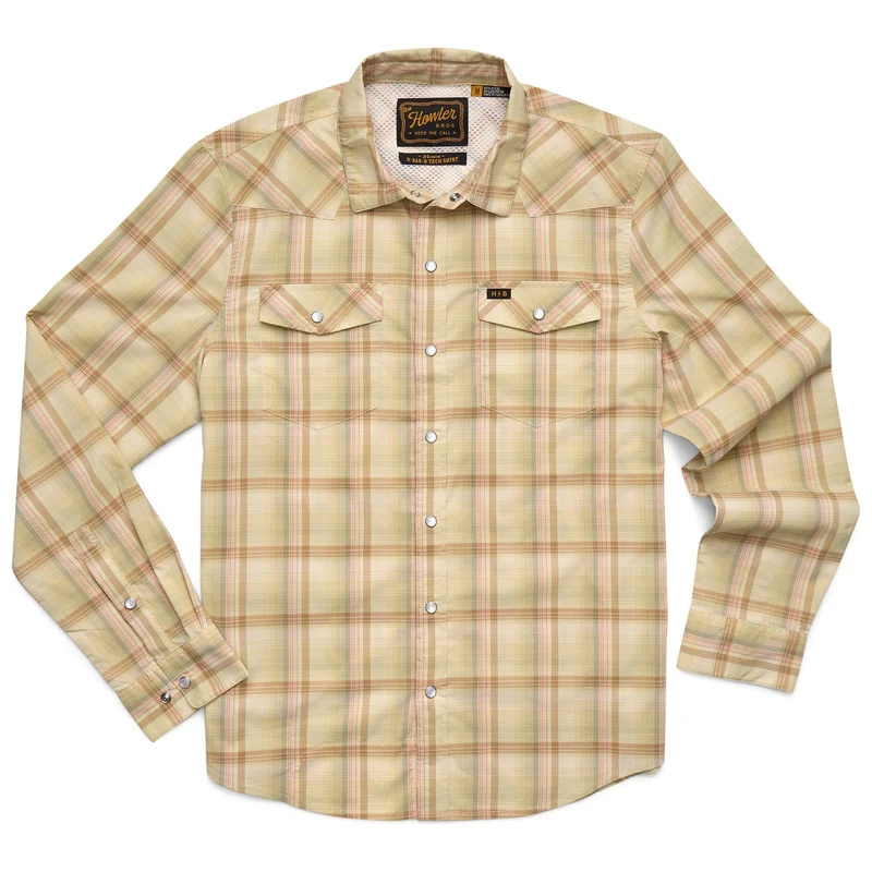 Howler Brothers H Bar B Tech Longsleeve Sale Isley Plaid : Hemp / L