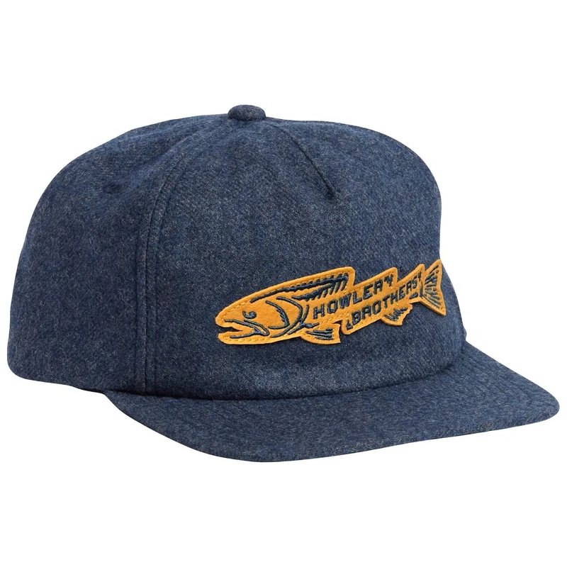 Howler Brothers Trout Bolt Unstructured Snapback Hat Navy Heather