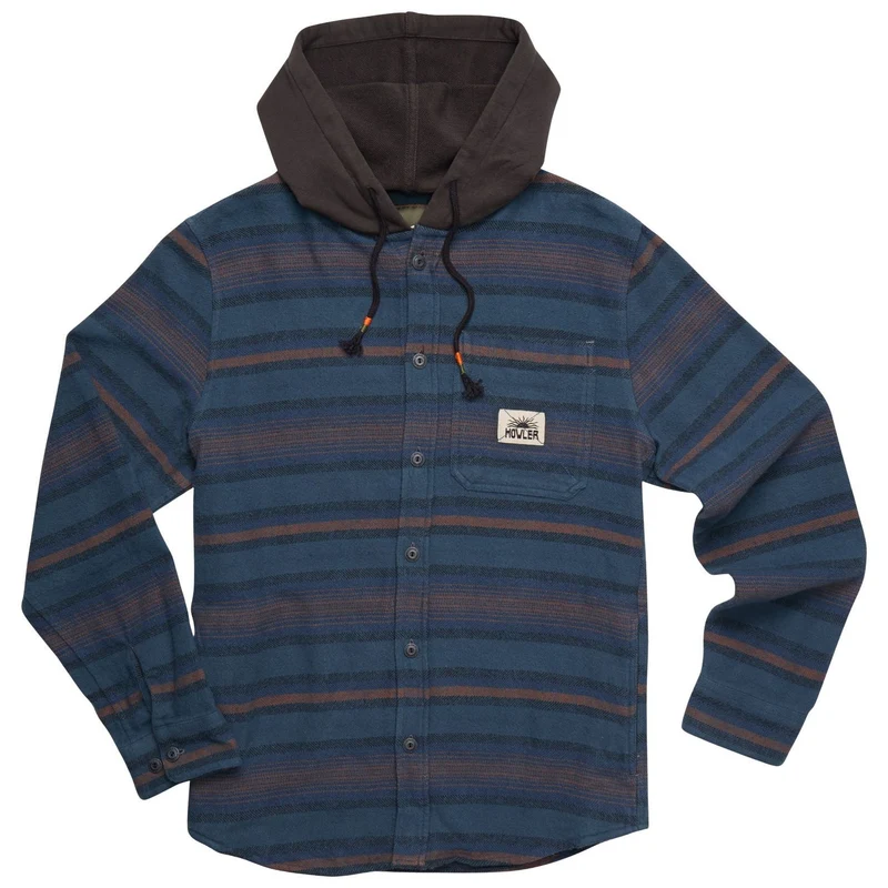 Howler Brothers Salvo Hooded Blanket Flannel Pathway Stripe : Dusk / XL
