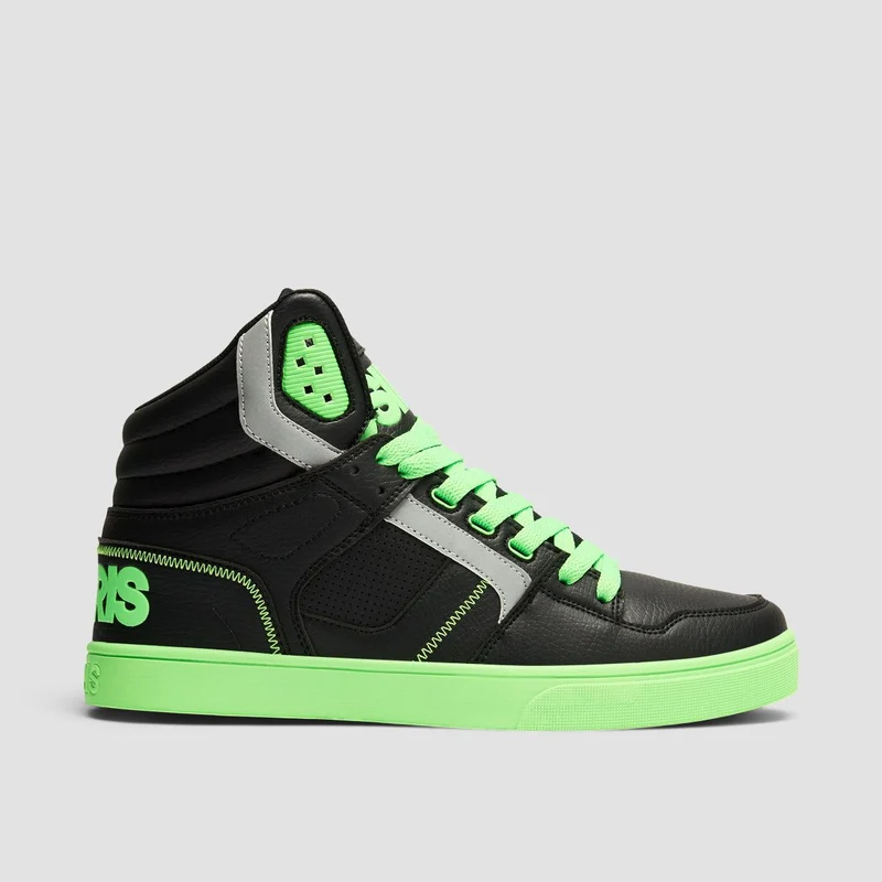 Osiris Clone High Top Shoes - Black/Black/Green 10uk / Black/Black/Green