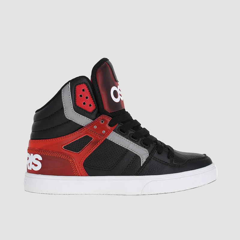 Osiris Clone High Top Shoes - Black/Red/Holo 5uk / Black/Red/Holo