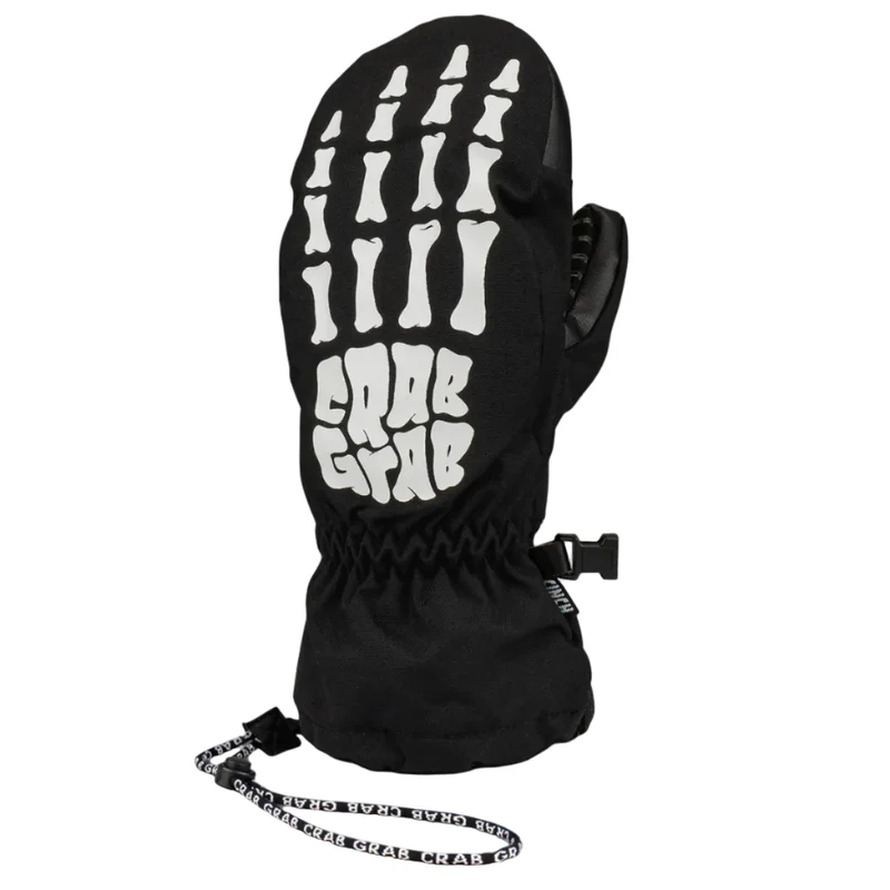 Crab Grab Youth Cinch Mitt Snowboard Mittens - Bones S