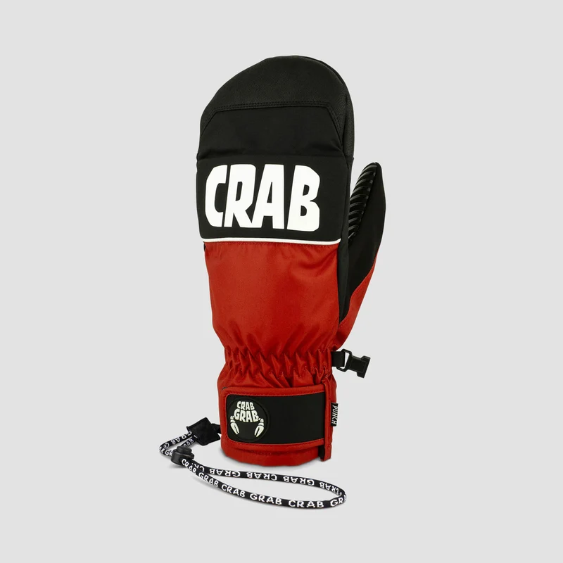 Crab Grab Punch Snow Mittens Original Red Small