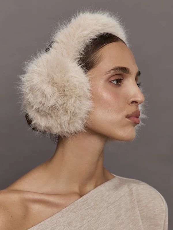 Faux Fur Earmuffs - Beige Beige / OS