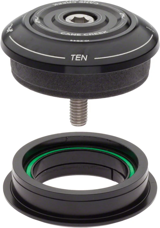 Cane Creek 10-Series ZS - Zero Stack 10 Series Complete Headset ZS44/28.6mm Upper with Short Top Cover and ZS44/30.0mm Lower Black