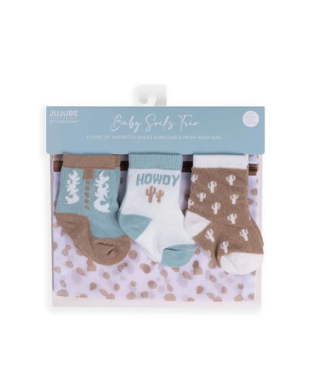 Howdy Partner Baby Socks Trio - Jf32025Hpb Blue