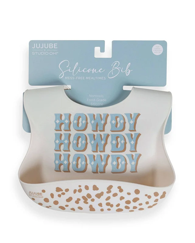 Howdy Partner Silicone Bib - Jf32035Hpb Blue