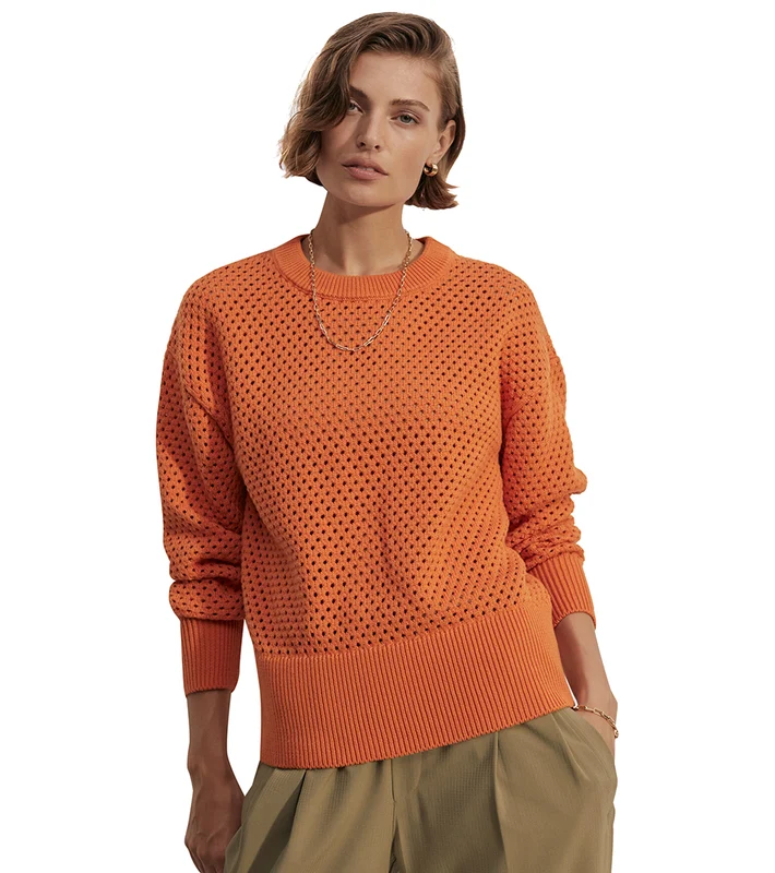Varley Hester Knit Crew Jaffa Orange / XL