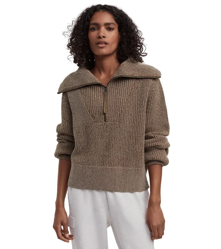 Varley Mentone Knit Dark Olive Speckle / XS
