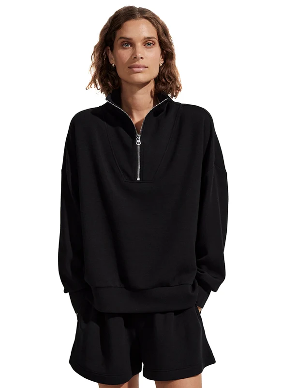 Varley Hawley Half Zip Sweatshirt Grey Dawn / M