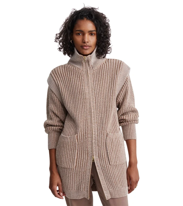 Varley Tori Knit Jacket Portabella White / XS