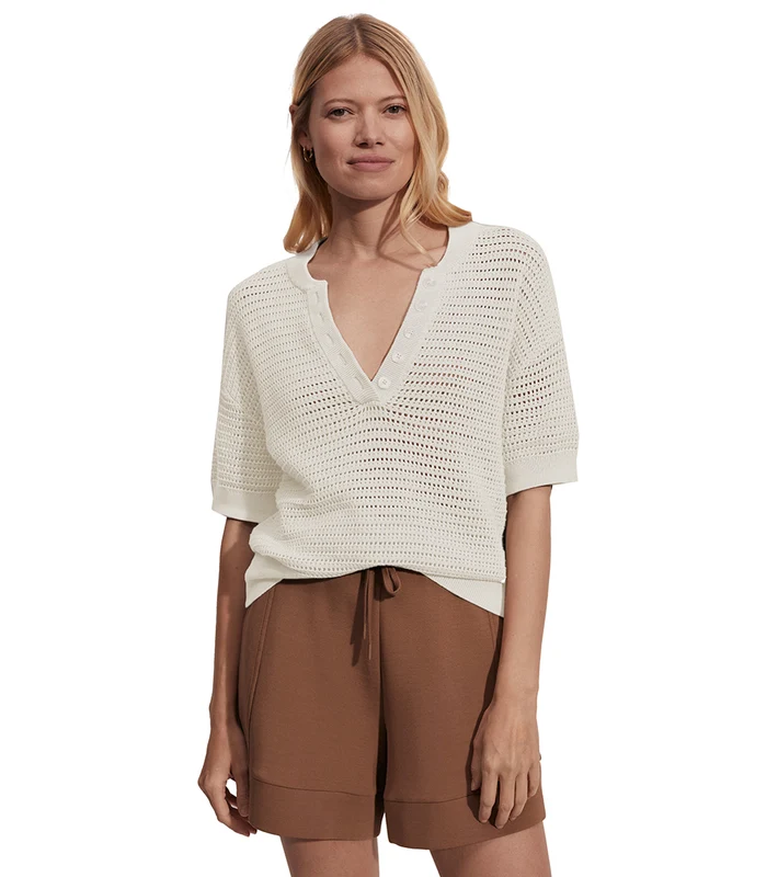 Varley Callie Knit Top Egret / XL